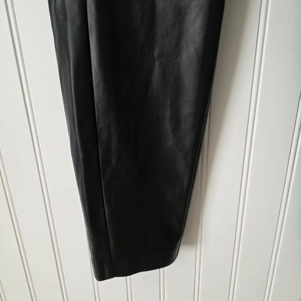 GUESS Corset Faux-Leather Leggings Black Size Large